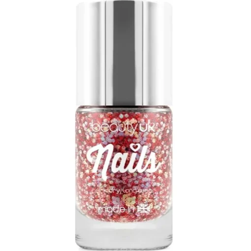 Beauty UK Glitter Nail Polish – Astral Stars Red