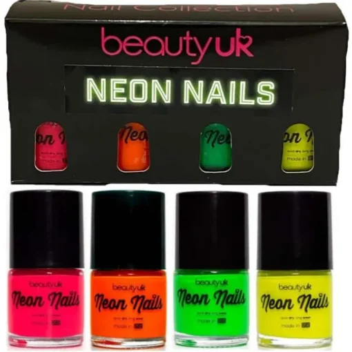 Beauty UK Neon Nail Polish Set 1 4x9ml