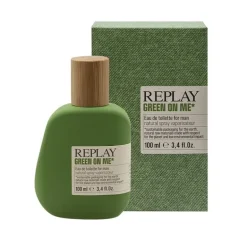 Giftset Replay Green On Me Man Edt 100ml + Pochette