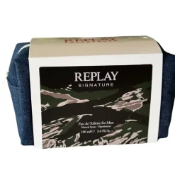 Giftset Replay Signature Man Edt 100ml + Pochette