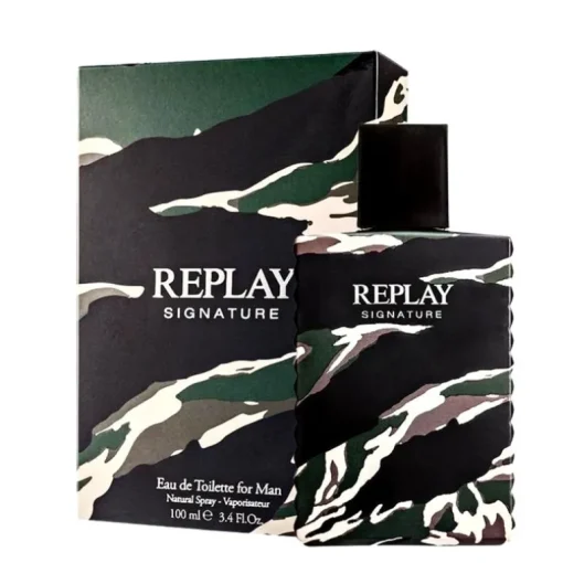 Giftset Replay Signature Man Edt 100ml + Pochette