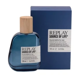 Giftset Replay Source Of Life Man Edt 100ml + Pochette