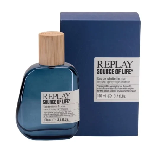 Giftset Replay Source Of Life Man Edt 100ml + Pochette