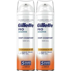 Gillette Pro Sensitive Deep Comfort Shave Foam 2x250ml
