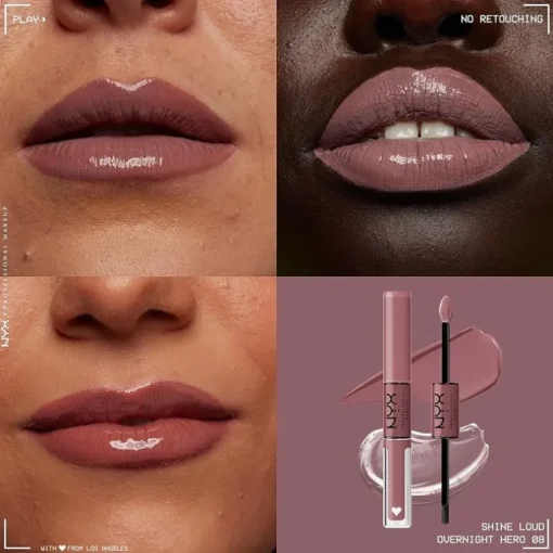 NYX PROF. MAKEUP Shine Loud Pro Pigment Lip Shine – Overnight Hero