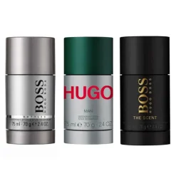 3-pack Hugo Boss Deostick (Bottled + Hugo Man + The Scent 75ml)