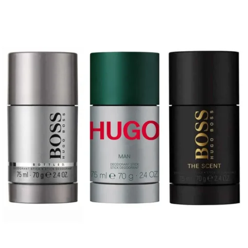 3-pack Hugo Boss Deostick (Bottled + Hugo Man + The Scent 75ml)