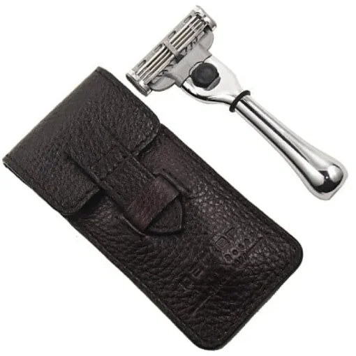 Parker TM-3 Travel Mach-3 Razor with Leather Pouch