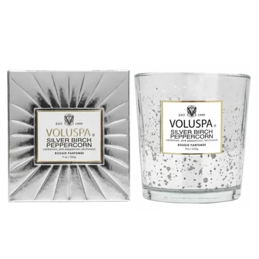 Voluspa Boxed Candle Silver Birch Peppercorn 255g
