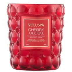 Voluspa Boxed Textured Glass Candle Cherry Gloss 184g