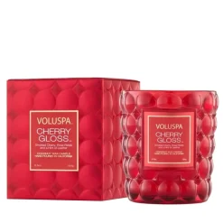 Voluspa Boxed Textured Glass Candle Cherry Gloss 184g