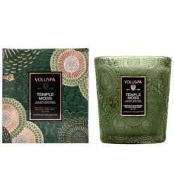 Voluspa Boxed Textured Glass Candle Temple Moss 184g