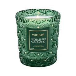 Voluspa Boxed Textured Glass Candle Noble Fir Garland 184g