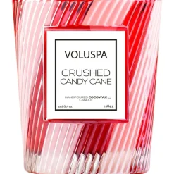 Voluspa Crushed Candy Cane Textured Glass Candle 184g