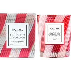 Voluspa Crushed Candy Cane Textured Glass Candle 184g