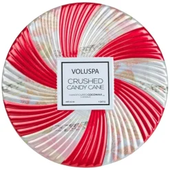 Voluspa Crushed Candy Cane 3-wick Tin Candle