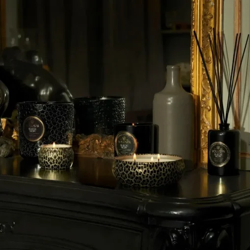 Voluspa Decorative Tin Candle Suede Noir 113g