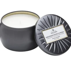 Voluspa Decorative Tin Candle Makassar Ebony & Peach 127g