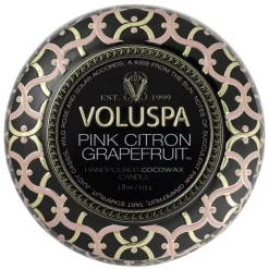 Voluspa Decorative Tin Candle Pink Citron Grapefruit 113g