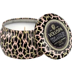 Voluspa Decorative Tin Candle Pink Citron Grapefruit 113g