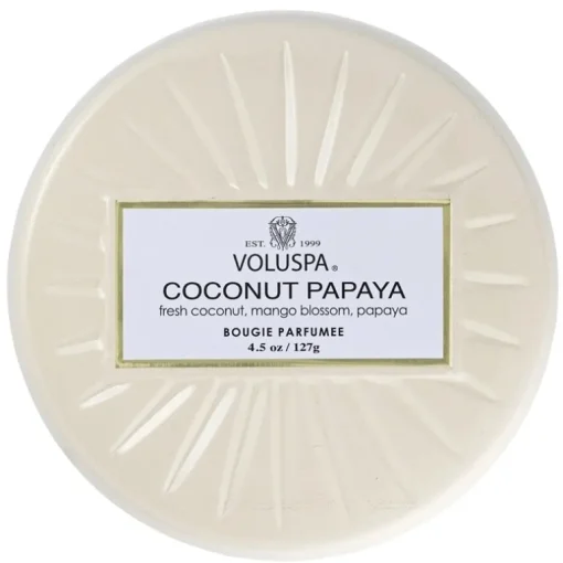 Voluspa Decorative Tin Candle Coconut Papaya 127g