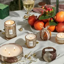 Voluspa Decorative Tin Candle Gilt Pomander & Hinoki 113g