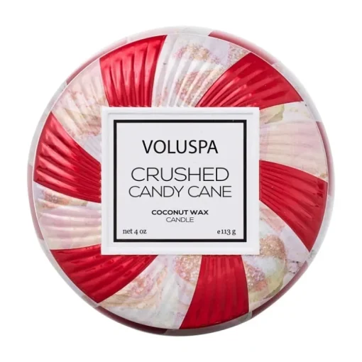 Voluspa Mini Decorative Tin Candle Crushed Candy Cane 113g
