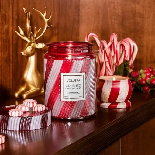 Voluspa Mini Decorative Tin Candle Crushed Candy Cane 113g