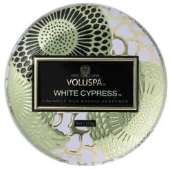 Voluspa Mini Decorative Tin Candle White Cypress 113g