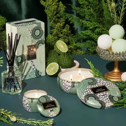 Voluspa Mini Decorative Tin Candle White Cypress 113g