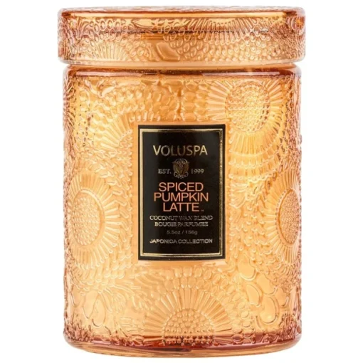 Voluspa Mini Glass Jar Candle With Lid Spiced Pumpkin Latte 156g