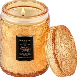 Voluspa Mini Glass Jar Candle With Lid Spiced Pumpkin Latte 156g