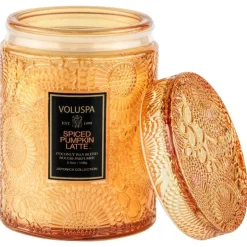 Voluspa Mini Glass Jar Candle With Lid Spiced Pumpkin Latte 156g