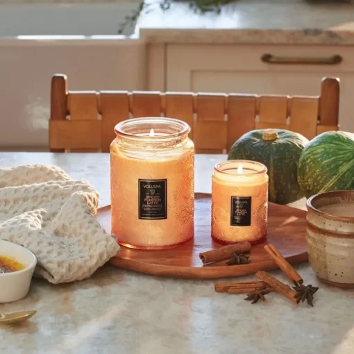 Voluspa Mini Glass Jar Candle With Lid Spiced Pumpkin Latte 156g