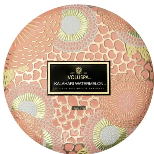 Voluspa 3-Wick Candle Decorative Tin Kalahari Watermelon 340g