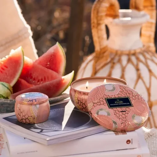 Voluspa 3-Wick Candle Decorative Tin Kalahari Watermelon 340g