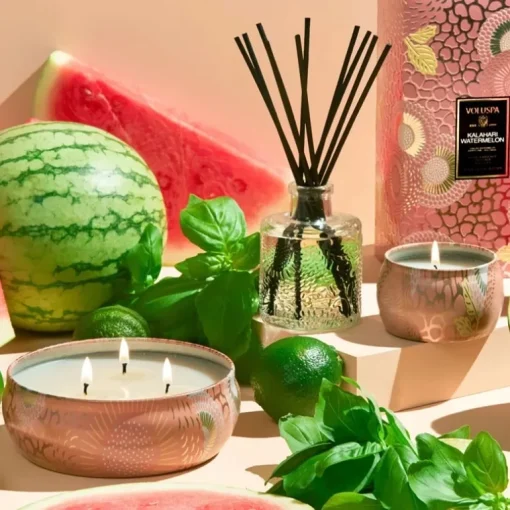 Voluspa 3-Wick Candle Decorative Tin Kalahari Watermelon 340g