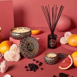Voluspa 3-Wick Candle Decorative Tin Pink Citron Grapefruit 340g