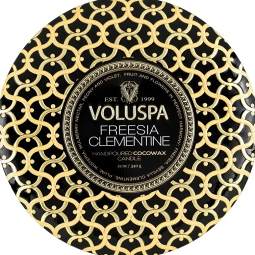 Voluspa 3-Wick Candle Decorative Tin Freesia Clementine 340g