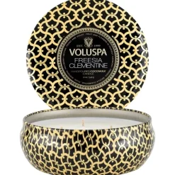Voluspa 3-Wick Candle Decorative Tin Freesia Clementine 340g