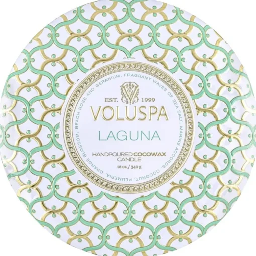 Voluspa 3-Wick Candle Decorative Tin Laguna 340g