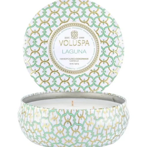 Voluspa 3-Wick Candle Decorative Tin Laguna 340g