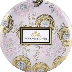 Voluspa 3-Wick Candle Decorative Tin Panjore Lychee 340g