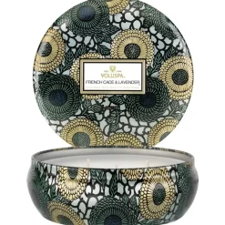 Voluspa 3-Wick Candle Decorative Tin French Cade & Lavender 340g