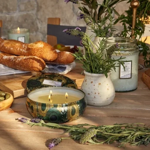 Voluspa 3-Wick Candle Decorative Tin French Cade & Lavender 340g
