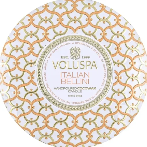 Voluspa 3-Wick Candle Decorative Tin Italian Bellini 340g