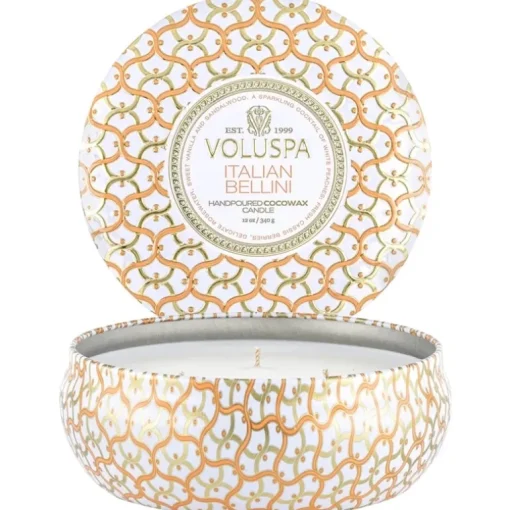 Voluspa 3-Wick Candle Decorative Tin Italian Bellini 340g