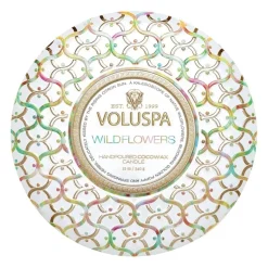 Voluspa 3-Wick Candle Decorative Tin Wildflowers 340g