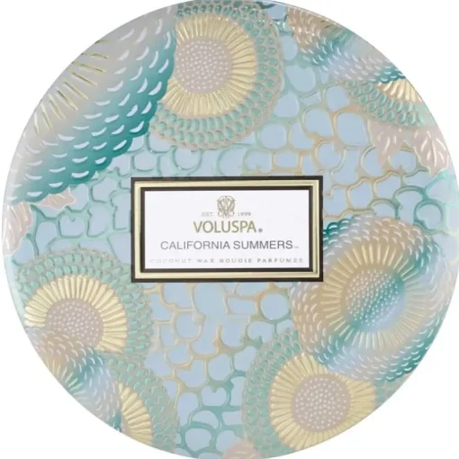 Voluspa 3-Wick Candle Decorative Tin California Summers 340g
