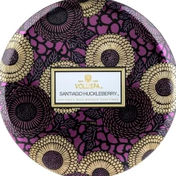 Voluspa 3-Wick Candle Decorative Tin Santiago Huckleberry 340g